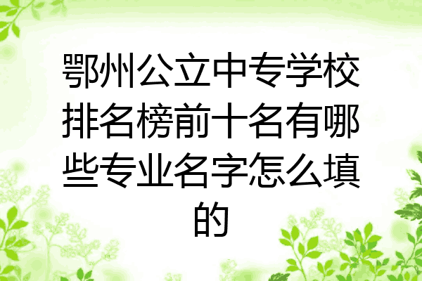鄂州公立中专学校排名榜前十名有哪些专业名字怎么填的