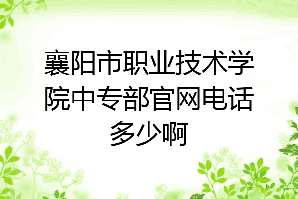 襄阳市职业技术学院中专部官网电话多少啊