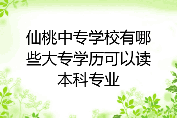 仙桃中专学校有哪些大专学历可以读本科专业