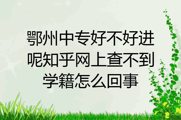 鄂州中专好不好进呢知乎网上查不到学籍怎么回事