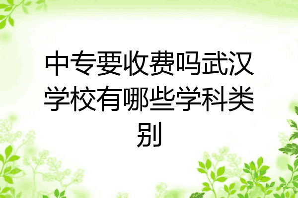 中专要收费吗武汉学校有哪些学科类别