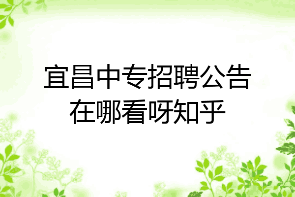 宜昌中专招聘公告在哪看呀知乎