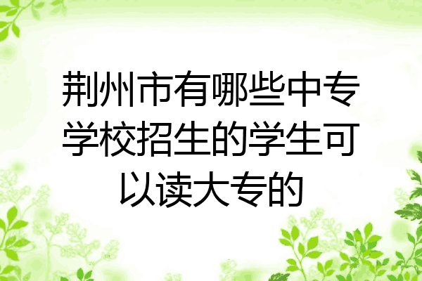 荆州市有哪些中专学校招生的学生可以读大专的