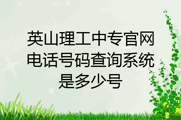 英山理工中专官网电话号码查询系统是多少号