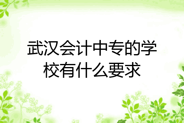 武汉会计中专的学校有什么要求
