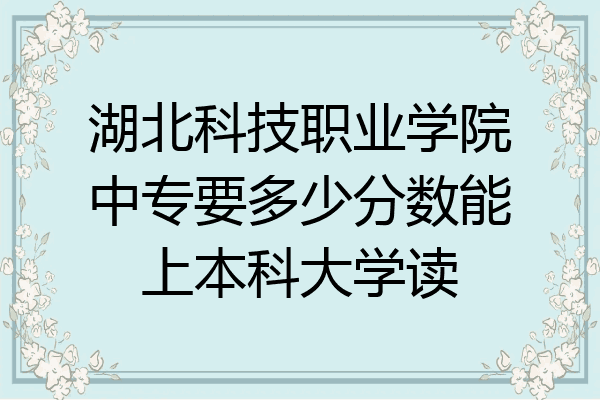 湖北科技职业学院中专要多少分数能上本科大学读