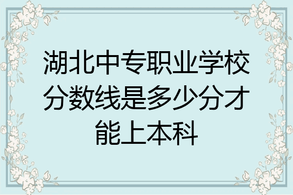湖北中专职业学校分数线是多少分才能上本科