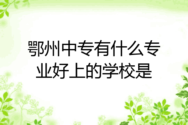 鄂州中专有什么专业好上的学校是