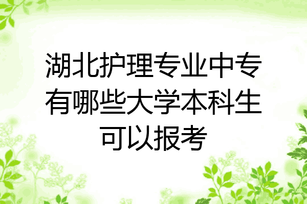 湖北护理专业中专有哪些大学本科生可以报考