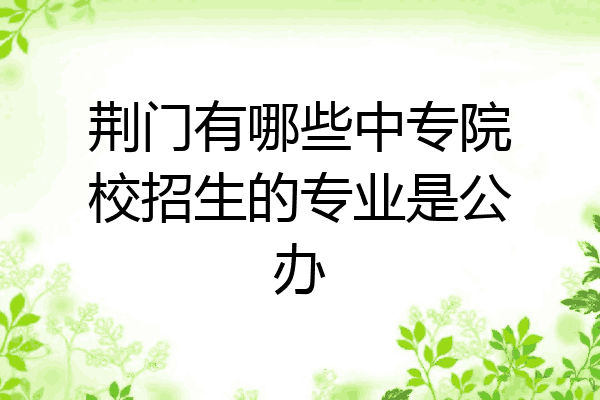 荆门有哪些中专院校招生的专业是公办