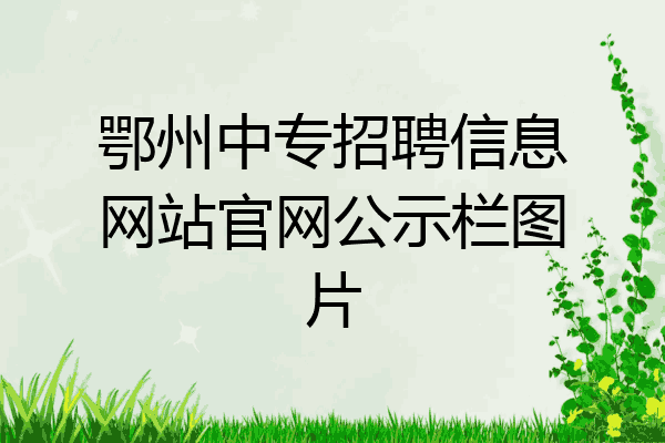 鄂州中专招聘信息网站官网公示栏图片
