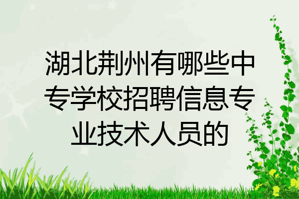 湖北荆州有哪些中专学校招聘信息专业技术人员的