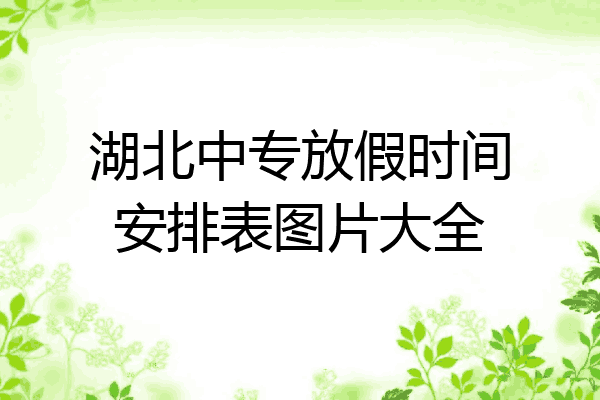 湖北中专放假时间安排表图片大全