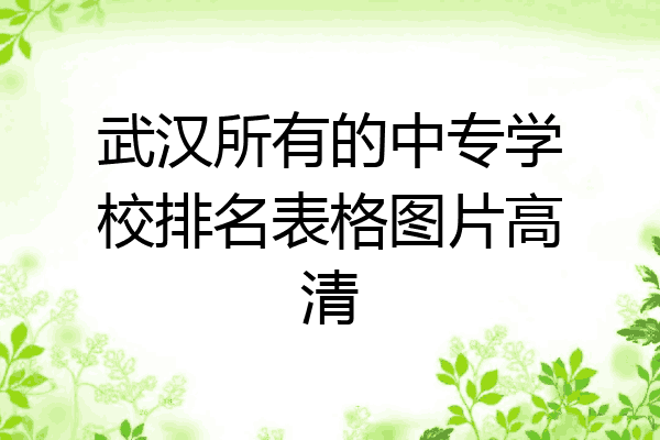 武汉所有的中专学校排名表格图片高清