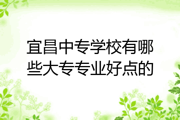 宜昌中专学校有哪些大专专业好点的