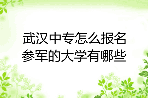 武汉中专怎么报名参军的大学有哪些