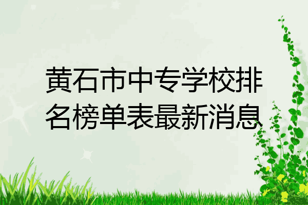 黄石市中专学校排名榜单表最新消息