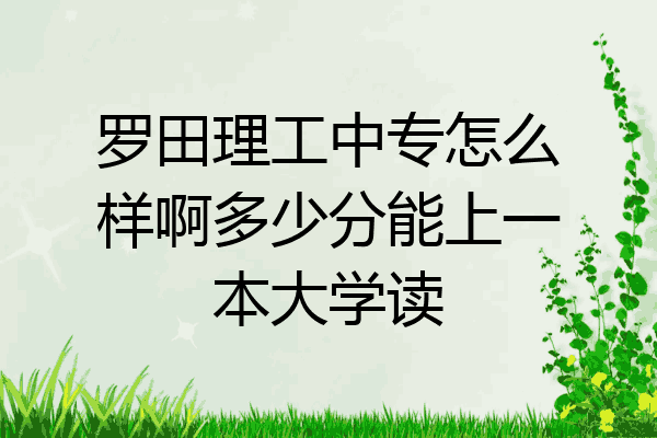罗田理工中专怎么样啊多少分能上一本大学读