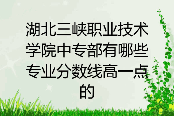 湖北三峡职业技术学院中专部有哪些专业分数线高一点的