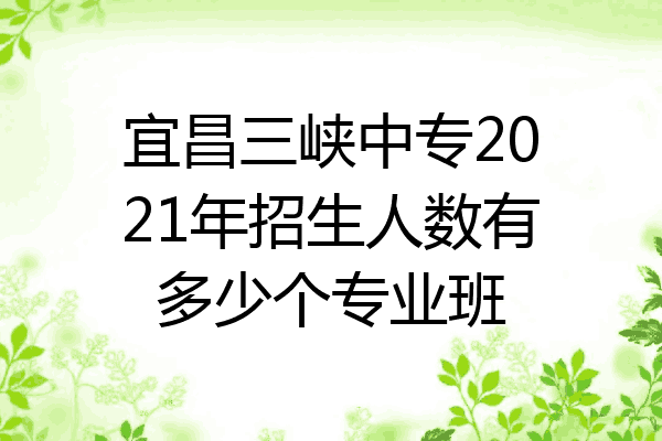宜昌三峡中专2021年招生人数有多少个专业班