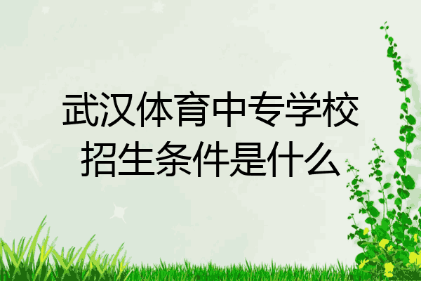武汉体育中专学校招生条件是什么