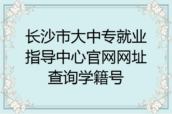 长沙市大中专就业指导中心官网网址查询学籍号