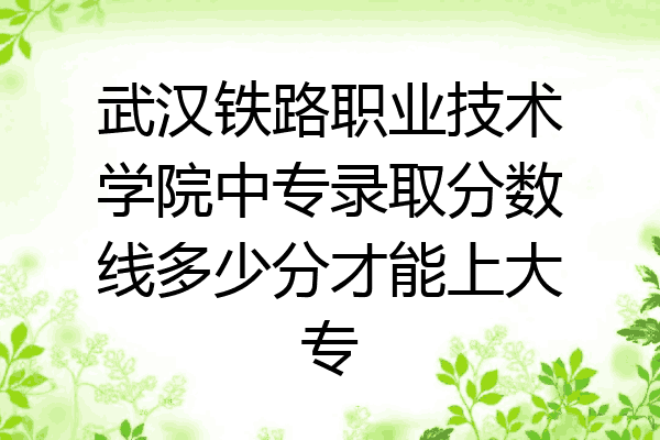 武汉铁路职业技术学院中专录取分数线多少分才能上大专