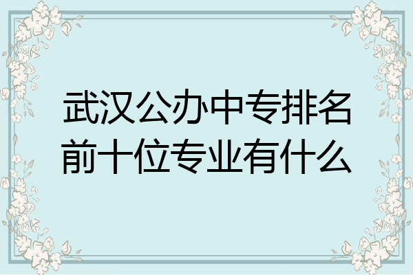 武汉公办中专排名前十位专业有什么