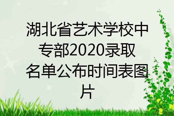 湖北省艺术学校中专部2020录取名单公布时间表图片