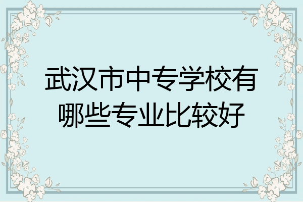 武汉市中专学校有哪些专业比较好