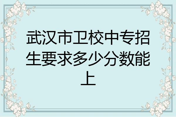武汉市卫校中专招生要求多少分数能上