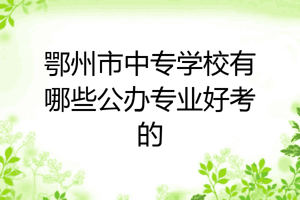 鄂州市中专学校有哪些公办专业好考的