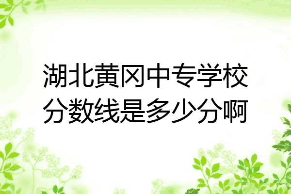湖北黄冈中专学校分数线是多少分啊