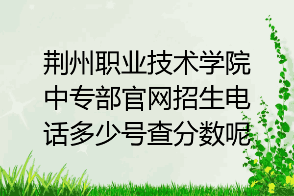 荆州职业技术学院中专部官网招生电话多少号查分数呢