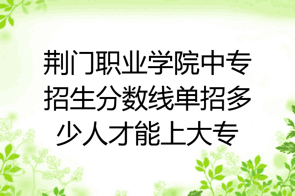 荆门职业学院中专招生分数线单招多少人才能上大专