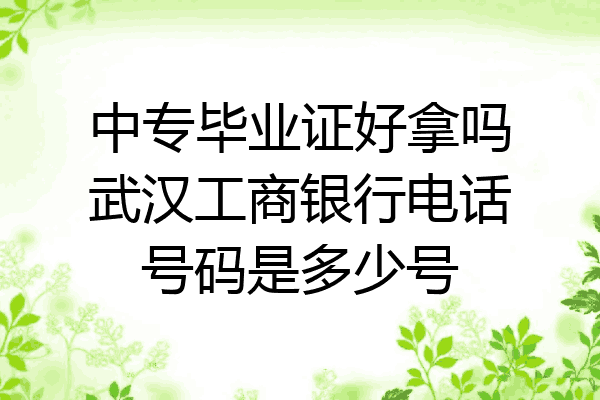 中专毕业证好拿吗武汉工商银行电话号码是多少号