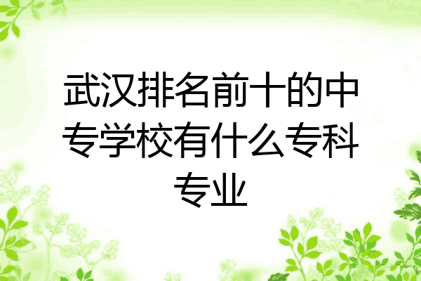 武汉排名前十的中专学校有什么专科专业