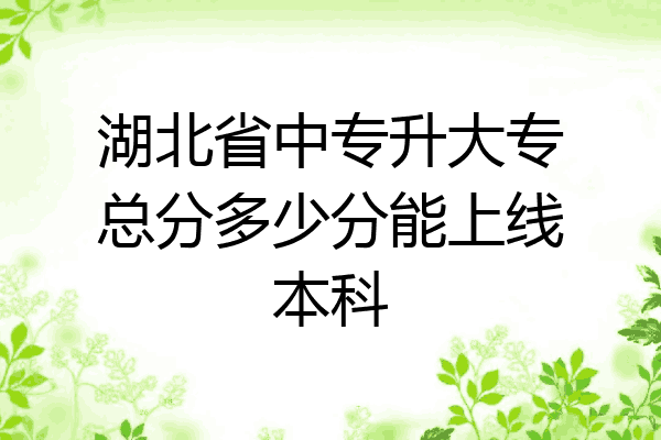 湖北省中专升大专总分多少分能上线本科
