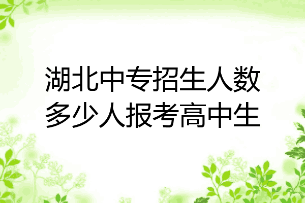 湖北中专招生人数多少人报考高中生