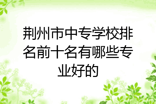 荆州市中专学校排名前十名有哪些专业好的