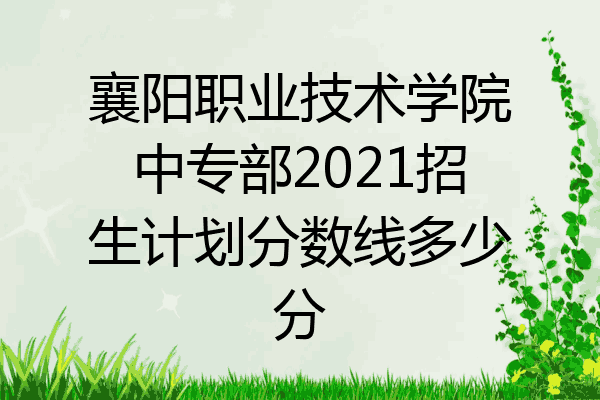 襄阳职业技术学院中专部2021招生计划分数线多少分