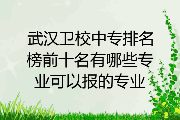 武汉卫校中专排名榜前十名有哪些专业可以报的专业