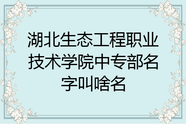 湖北生态工程职业技术学院中专部名字叫啥名