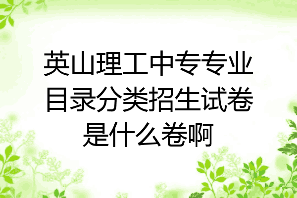 英山理工中专专业目录分类招生试卷是什么卷啊