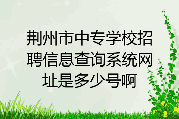 荆州市中专学校招聘信息查询系统网址是多少号啊