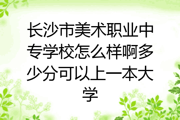 长沙市美术职业中专学校怎么样啊多少分可以上一本大学