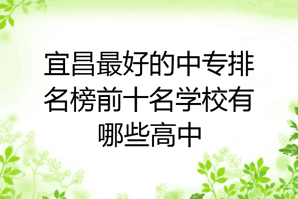 宜昌最好的中专排名榜前十名学校有哪些高中