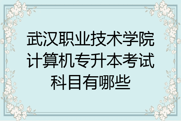 武汉职业技术学院计算机专升本考试科目有哪些