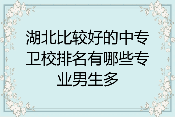 湖北比较好的中专卫校排名有哪些专业男生多