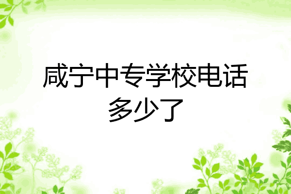 咸宁中专学校电话多少了